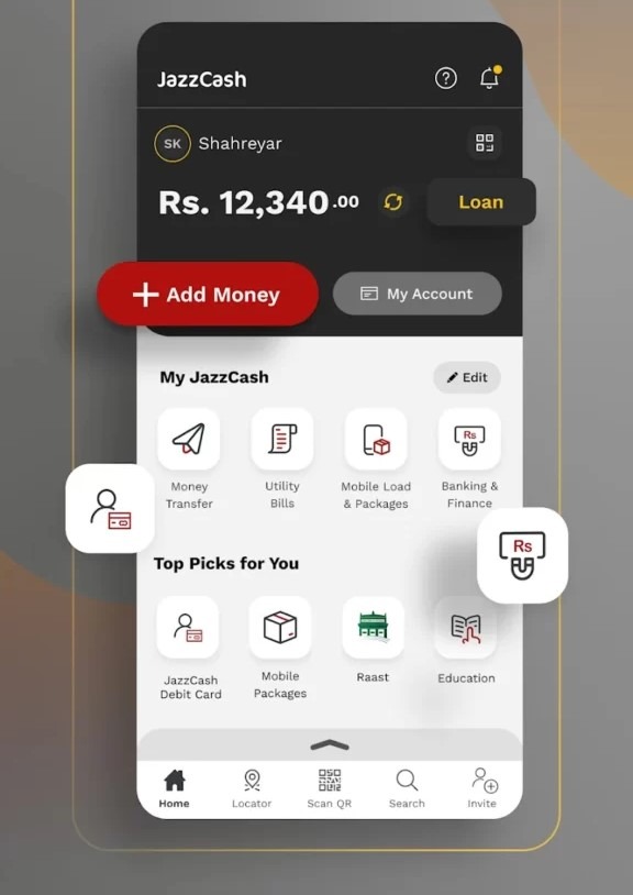JazzCash App Interface